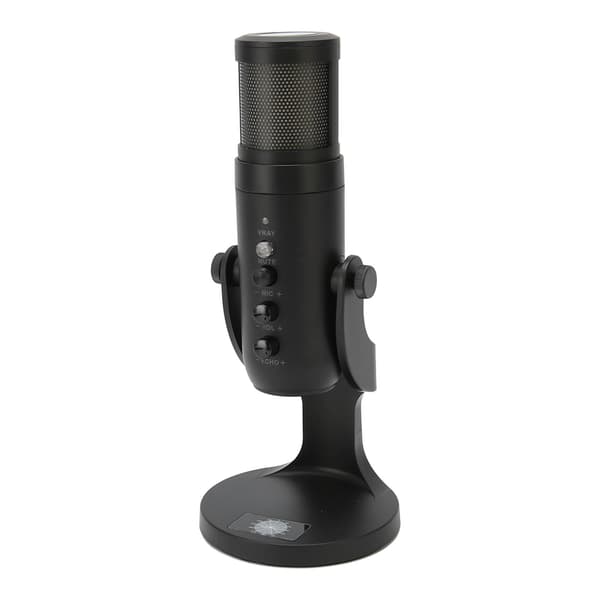 USB Condenser Microphone RGB Light Recording Microphone Rotatable Computer Microphone for Laptop PC IOS