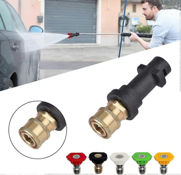 Pressure Washer Adapter for Karcher K2 K3 K4 K5 K6 K7, Karcher Quick Connect Adapter with 5 Multi-Degree Nozzles, 1/4'' 2.5 GPM 3000