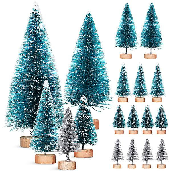 28 st Bordsskiva julgran Mini tallar Plast julgran miniatyr julgranar