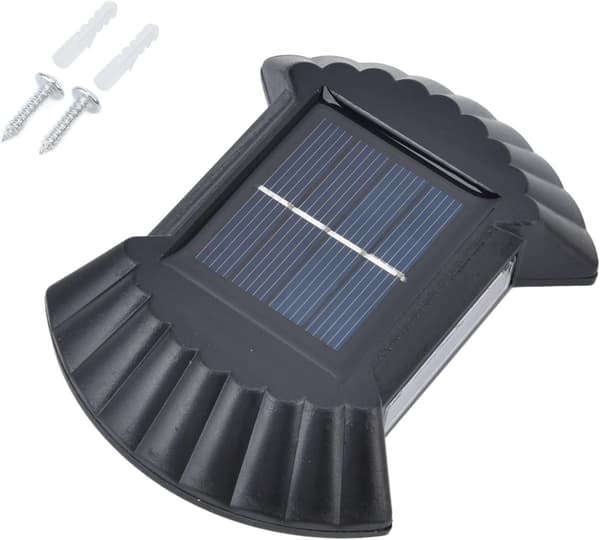 4 sett multifunksjonelle vanntette LED solcelle vegglamper dekorative lamper veggmontering for uteplass hage (varmt lys)