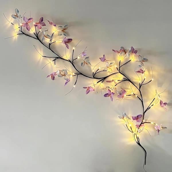 Butterfly Vine Light, 36 LED, 162 cm, Enchanted Wall Decor, 8 Lighting Modes for Indoor Wall Decoration