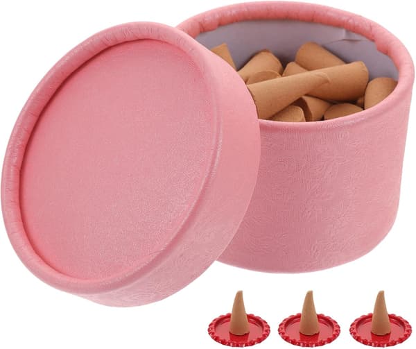Scented Incense Cones Synthetic Material 3 Boxes Soothes the Soul and Purifies the Air, Includes Small Bowl