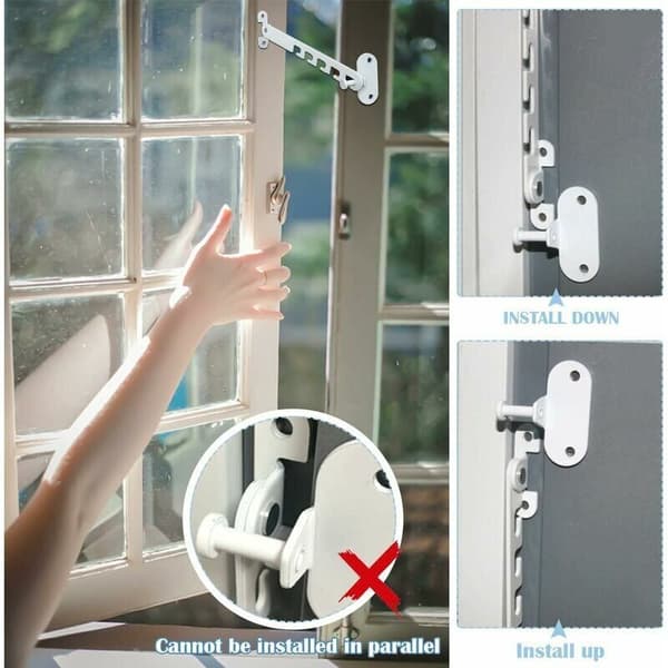 2 Pieces Window Restrictors for Side-Hung Windows with Screws, Window Restrictors for Adjusting Window Opening
