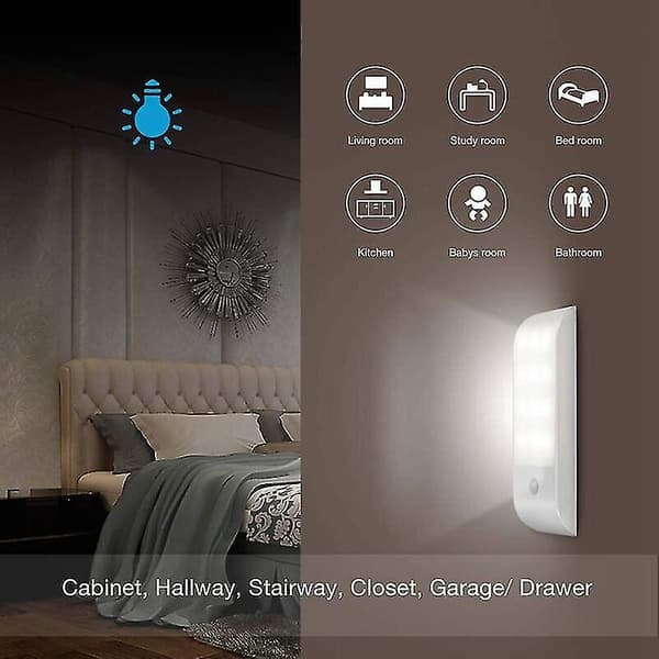 Trappe Væg Natlys Bevægelses PIR Sensor Lampe 12 LED