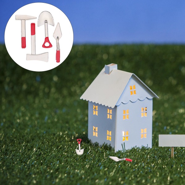 4 stk Simulerings Hageverktøymodeller Miniatyr Hageverktøy Minihus Dekor 2,5x1,5 cm 2.5x1.5cm