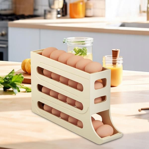 4-layer egg container for refrigerator, egg dispenser, egg holder, egg storage for 30 eggs 150 150