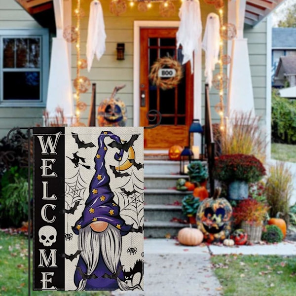 Halloween Haveflag til Haven Udendørs Dekorationer Have Udendørs Dekoration 12 x 18 Græskar Spøgelse Kat