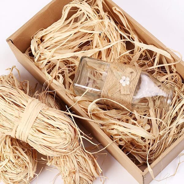 6 stk. naturlig raffia til blomsterhandlerbuketter, dekorativt håndværk