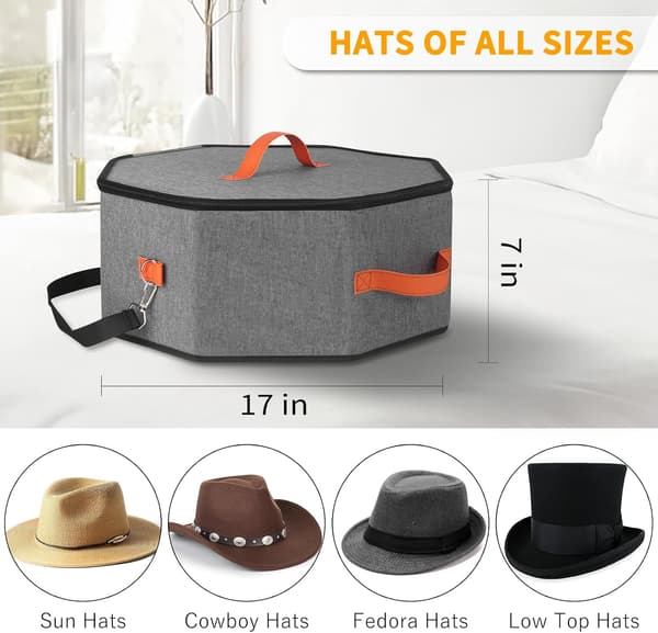 Stor sammenklappelig hatæske til cowboyhatte - Unisex hatopbevaringspose og organizer