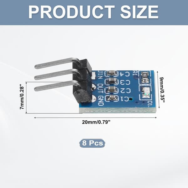 DC-DC Buck Converter Spændingsregulator Step Down Strømmodul AMS-1117 5-12V til 3.3V 0.8A 3 ben til justering af transformere 8 stk. varepakkeantal item_package_quantity
