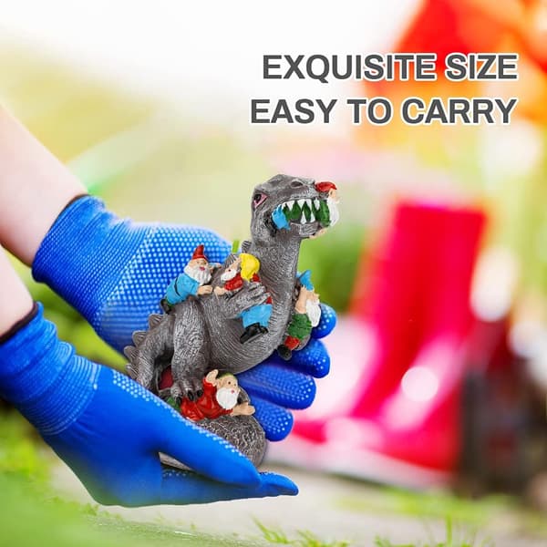 24CM Dinosaurhage Statue Utendørs Dekor Uteplass Dekor Ornamentgaver
