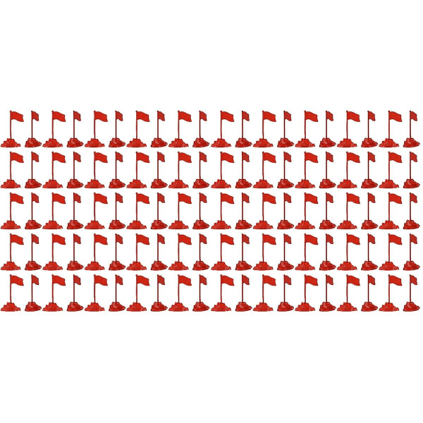 250 sæt Red Flag Model Legetøj Miniature Scene Decor Gør-det-selv Plast Rød Flag Model 100 Sæt9X4X3CM 100 Sets 9X4X3CM