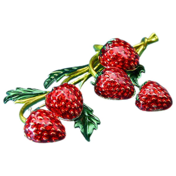 Strawberry Brooch Pin Fashion Brooch Clothes Bag Decoration Fruit Lapel Pin5.5x3.6CM