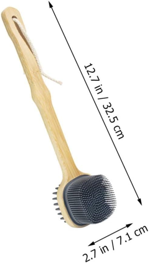 Silicone Bath Brush with Long Handle for Exfoliating Scrub Shower Body Brush Smooth Silicone Back Scrubber for Bath