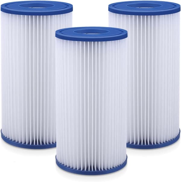 Erstatningspoolfilter, kompatible, passer perfekt til Bestway type III filterpatroner, lette at installere, 3 stk.