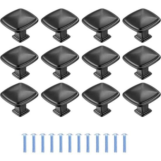 Møbelhåndtak - LARGEIGHT - 12-pakning - Svart - 30 mm - Moderne design