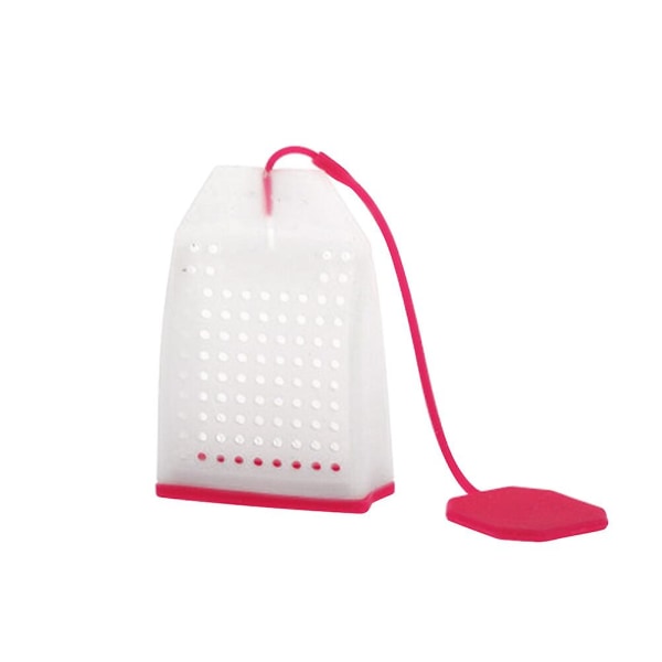 Silikon gjenbrukbar tepose te-infuser sil løs blad filtre steiler for tekopper krus tekanner (rød)RødTransparent Red Transparent