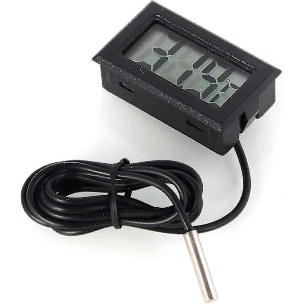 Digitalt LCD-termometer temperaturmåler med ekstern sensor for kjøleskap