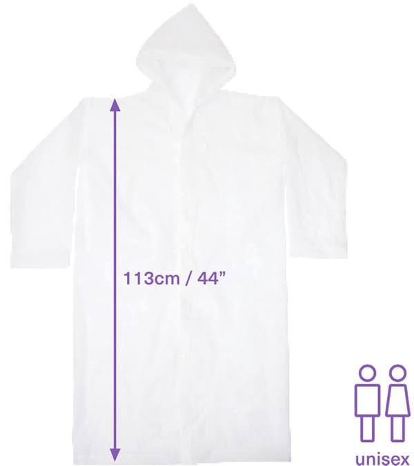 Regnponchoer - Genanvendelig regnponcho til voksne (Transparent EVA) - Regnfrakke - Regnslag - Mackintosh til camping