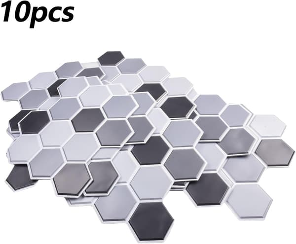 Easily Update Your Space with Stylish and Waterproof Tile Stickers for Kitchen and Bathroom (10 Pieces)