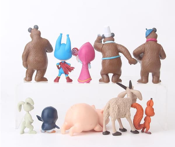 10-pakning Masha og bjørnen figurer (3-7CM)