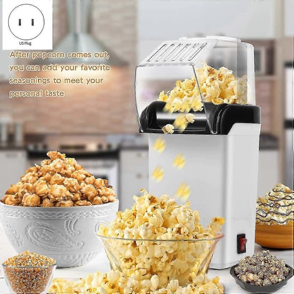 Ilmapopcornkone, sähköinen kuumailmapopcornkone - 1200W, öljytön amerikkalainen pistoke