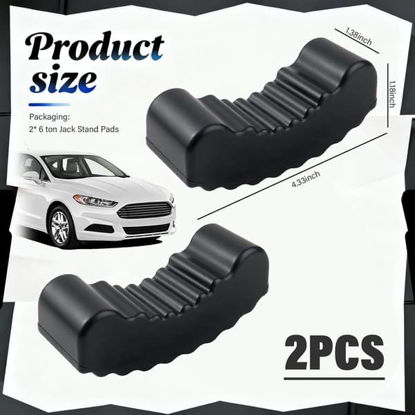 Jack Stand Pads 2 pcs 6 ton, Non-slip Rubber Mat for Lifting, Shock Absorbing for Car Jack