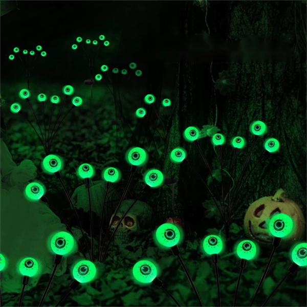 Solar String Eye Lamp Halloween Ghost Eye Plug-in Lampe Utendørs Hage Feriefest Dekorasjon Julelys (1 stk)