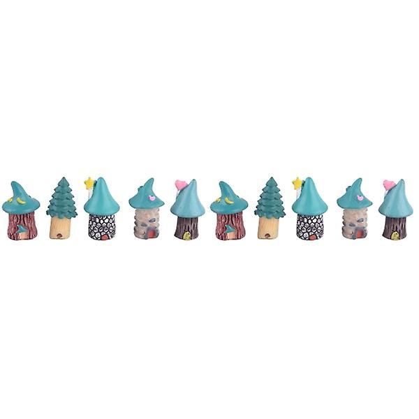 15 st Miniatyr Landskapsdekorationer Stenhus Staty Byggmodell Sandbord DIY Handgjord Dekoration 10 pcs 2.6X1.2CM