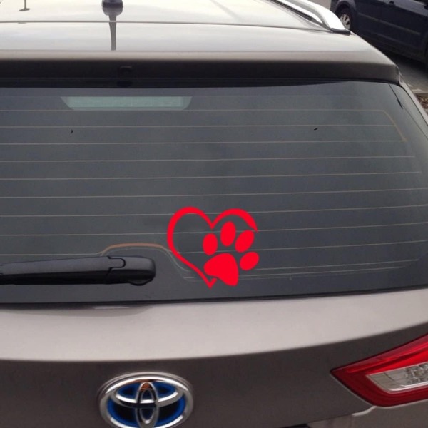 Bil klistermärke, tassar med hjärta klistermärken för bilar.Rött