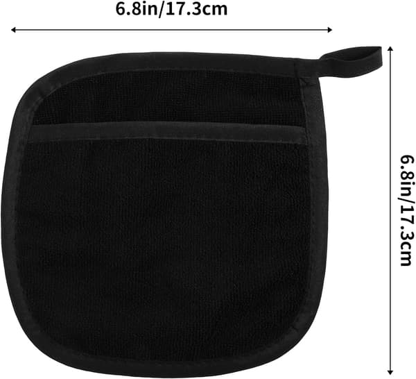 Potholders with Pockets - 2 Pack Kitchen Heat Resistant Machine Washable Square Oven Mitts - 8.26x7.48 inches