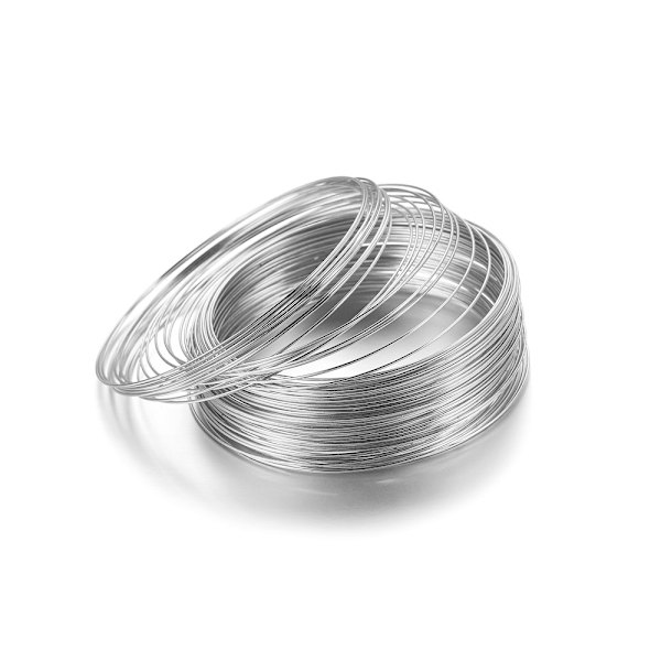 Memory Steel Coil, 0.6mm Wire Diameter, 100 Loops/Pack, 44g Silver Silver Silver