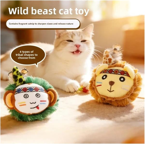 Elephant Plush Cat Toy with Catnip & Feather Tassel, Interactive Chew Toy for Kittens, Relieves Boredom & Play elephant elephant