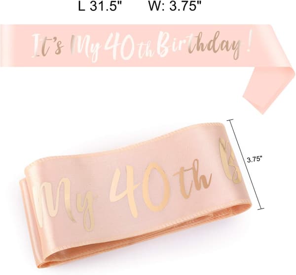 Rose Gold 40-årsdag Sash, Det er min 40-årsdag Sateng Sash for