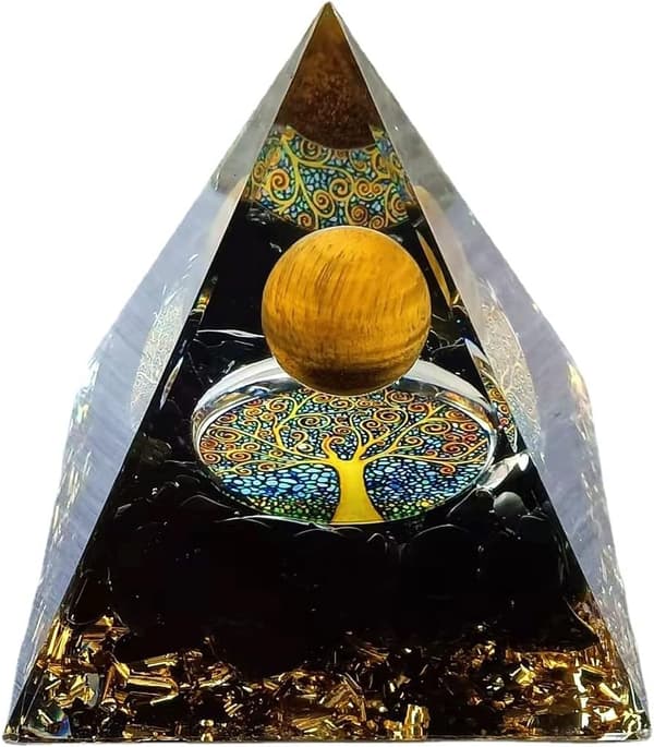 Pyramide Krystal Energitårn, Negativ Energifjerner Velsignelse Hjem & Kontor Feng Shui Pynt Krystalpyramide, 6CM