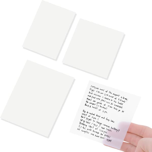 150 ark klare sticky notes, 3 størrelser gennemsigtige (vandtætte)