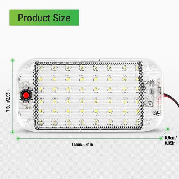 LED Interior Light 10W 48 LED Universal Strong Interior Light with ON/OFF Switch for 12V-85V Car Van Truck Ceiling Light 2 pcs db