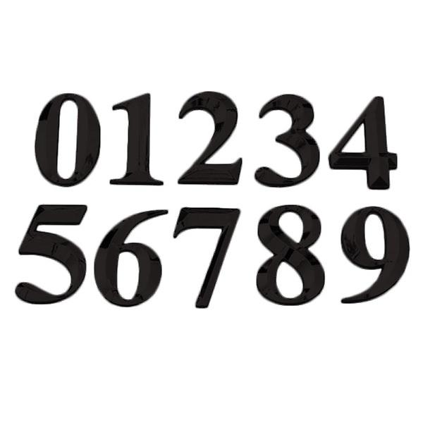 10 st 5 cm nummerskylt Modern plakett nummerhus Hotelldörradress siffror klistermärkesskylt (0-9,1) Black 5X3.5CM