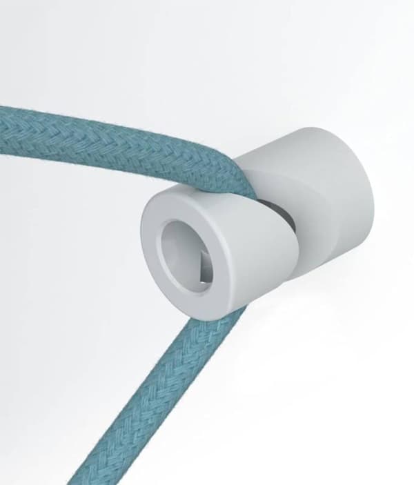 2-pack White Decentralizing Brackets | Secure Fixing with V-Hook | For Wall and Ceiling Lamps | Cables up to 8mm | Easy Installation with Screws