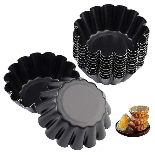 Mini Tartlet Molds, 12-pack, 6.35 cm Carbon Steel Non-stick Baking Pans