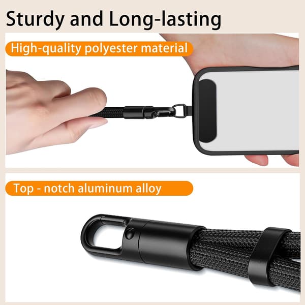 Phone Strap, 2-pack, Wrist Strap with Attachments for Smartphones (Black, Blue)