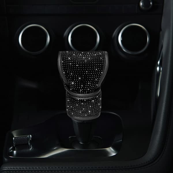 Setti, jossa 3 mustaa bling-autotarviketta naisille, Bling Steerin