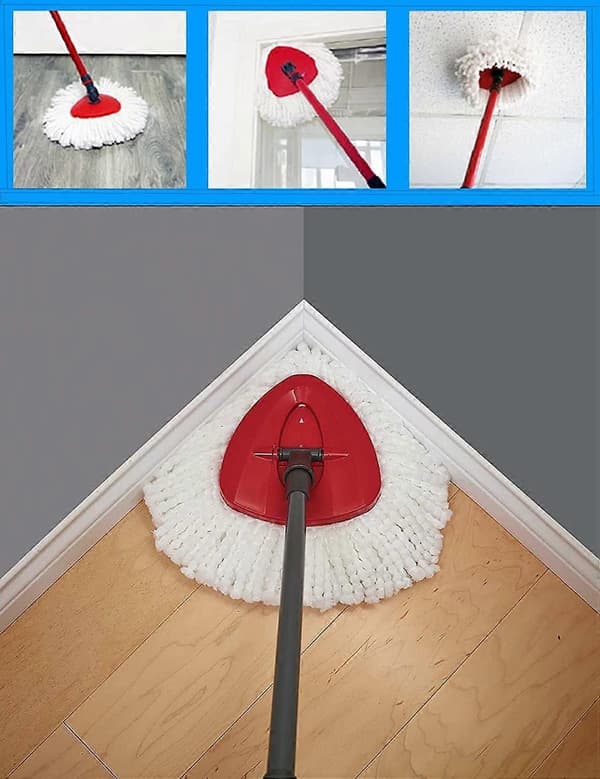 5-pak moppehoveder, erstatningshoved til roterende moppe, mopperefill kompatibel med Vileda Triangle Swivel Mops, mikrofiber mopperefill