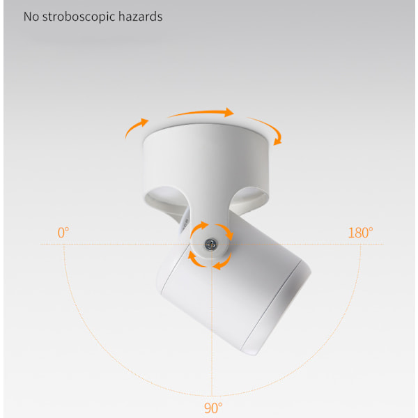 Vit Inomhusspotlight, Vit LED Takspotlight Justerbar Takspotlight (Varmvitt Ljus)