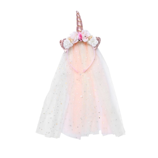 1pc Veil Hair Unicorn Design Head Party Headdress Fairy Hair Accessories For Kids Pattern 362*15CM