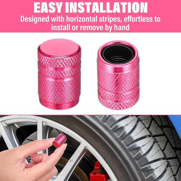 8 stk. dekkventilhetter, metall for Pink