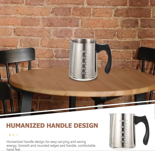 Melkeskummer i rustfritt stål med ergonomisk håndtak, rustfri, enkel å rengjøre for latteart
