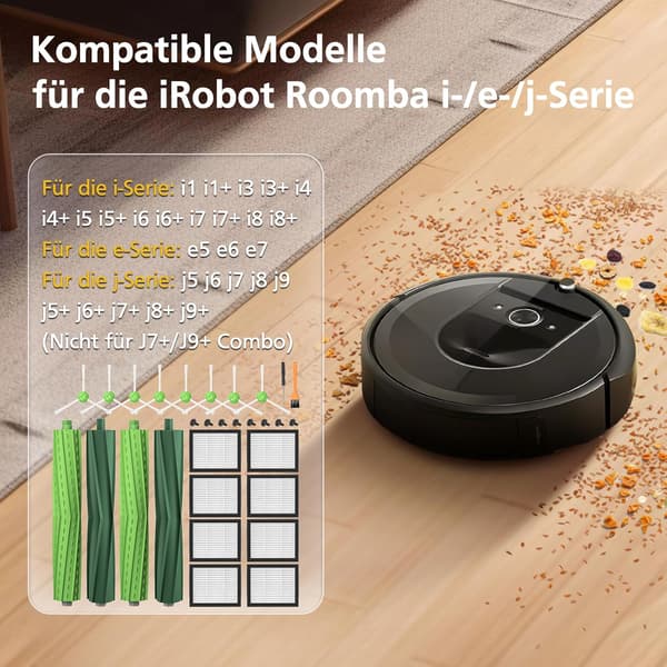 22-delt tilbehørssæt til iRobot Roomba støvsuger i7 i7+ j7 j7+/Plus i3 i3+ i4 i4+ i8 i8+ E5 E6 E7, til iRobot Roomba E/I/J-serien