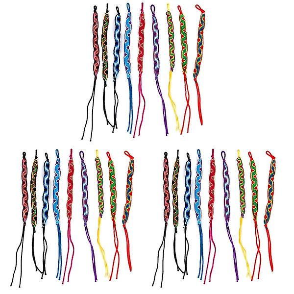 27 Pcs  Curving Style Handmade Colorful Knurled Braided Friendship Bracelets Thread Wrist Ankle Brac