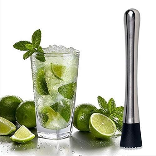 Cocktail Muddler og tilbehør Mojito Cocktail DIY Frugtjuice Muddler Knust isbar, Sølv
